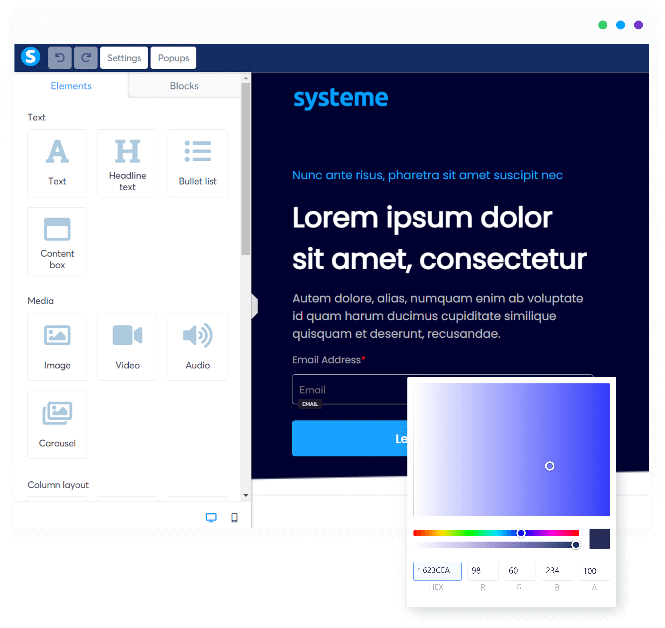 systeme web page editor