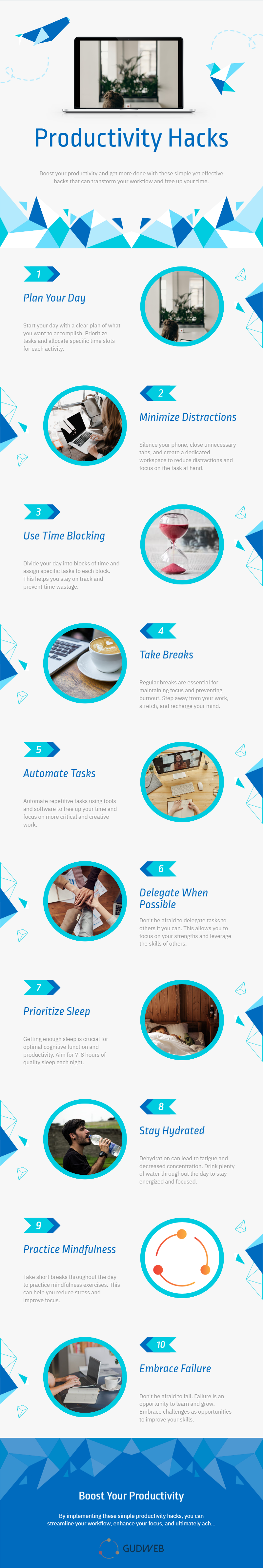 productivity hacks infograph