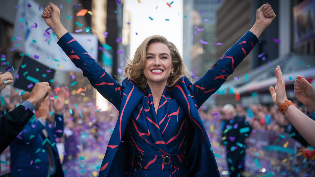 woman celebrating success