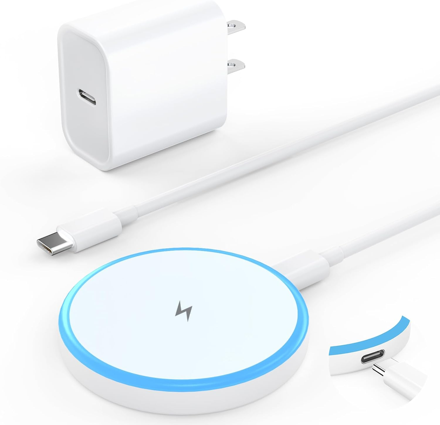 Magnetic Wireless Charger with Power Adapter