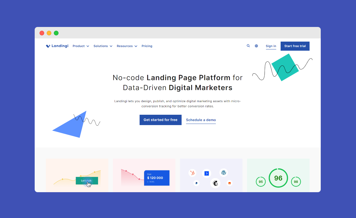 landingi landing page builder webstite screenshot